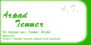 arpad temmer business card